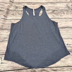 Lululemon Athletica Heathered Blue Love Racerback Tank Top Pleated Back Size 12
